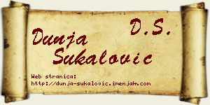Dunja Šukalović vizit kartica